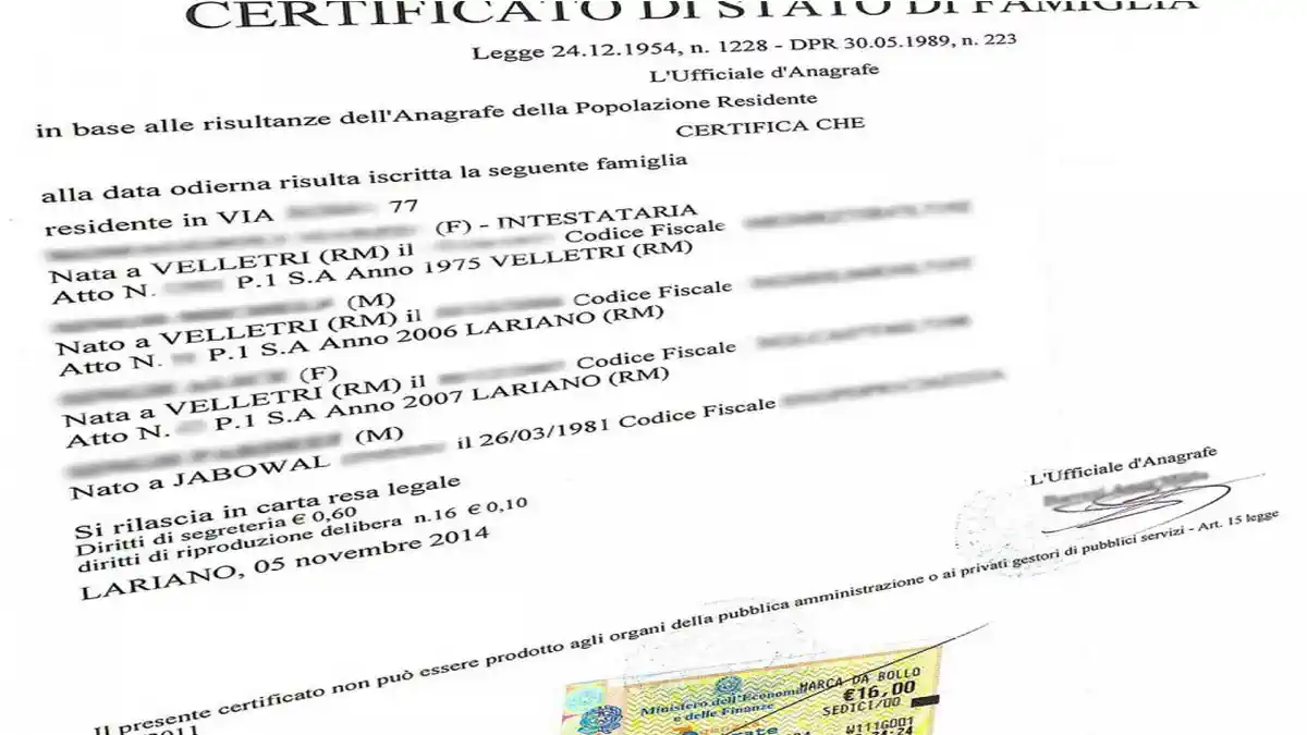 Certificato di Stato di Famiglia в Италии или Справка о составе семьи онлайн через ANPR