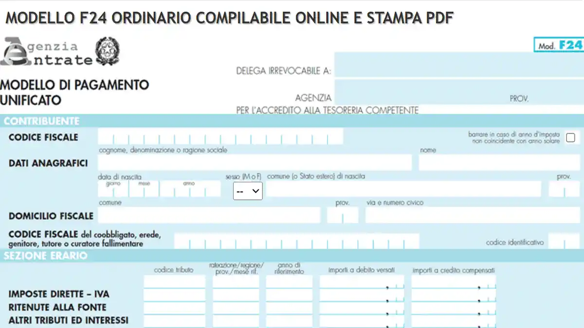 Заполнение формы F24 для оплаты налогов при аренде недвижимости в Италии